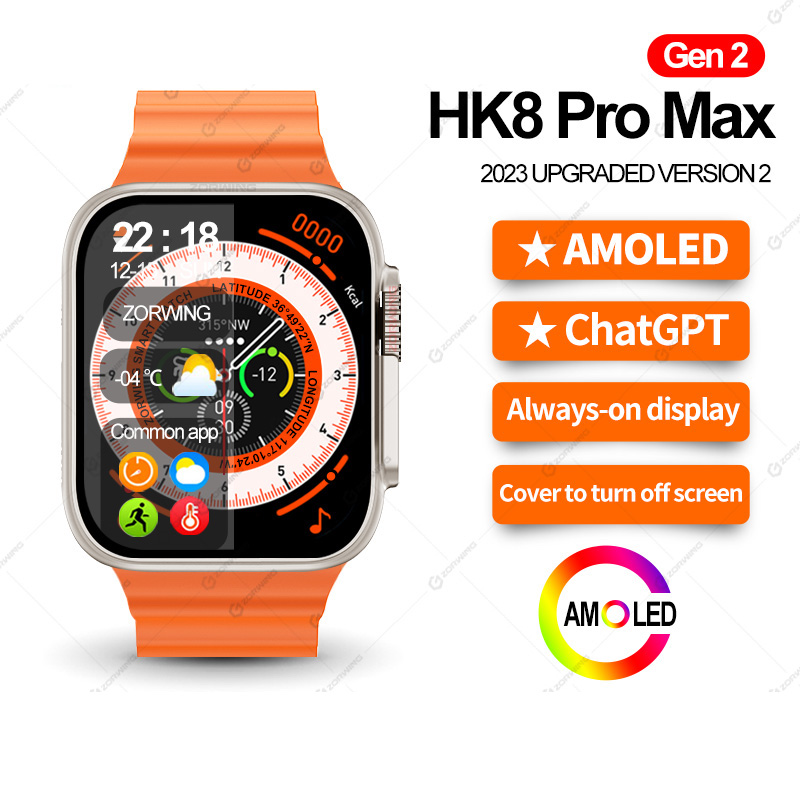 HK8 Pro Max Amoled, NFC, Chat GPT