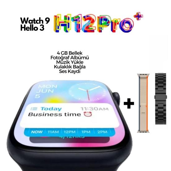 Hello3 - H12 Pro Plus AMOLED Akıllı Saat - Watch 9 (H12) Pro Plus AMOLED Akıllı Saat