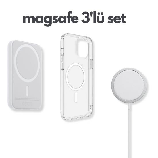 iPhone Magsafe Set  - Powerbank, iphone kılıf, kablosuz şarj aleti